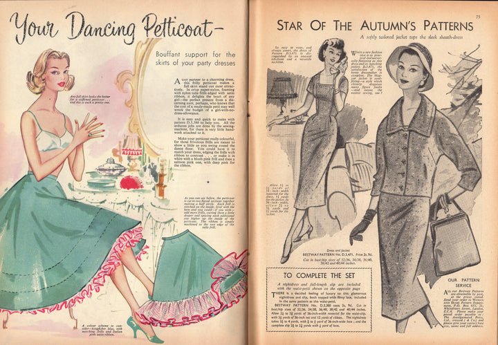 Woman and Home Vintage 1950s Ladies Fashions & Advertising Magazine