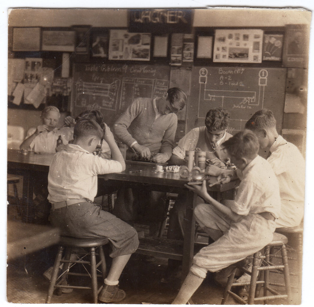 Electric Shop Class Wagner Jr High School Philadelphia Antique Snapshot Photo