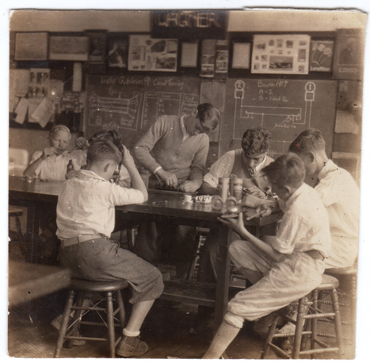 Electric Shop Class Wagner Jr High School Philadelphia Antique Snapshot Photo