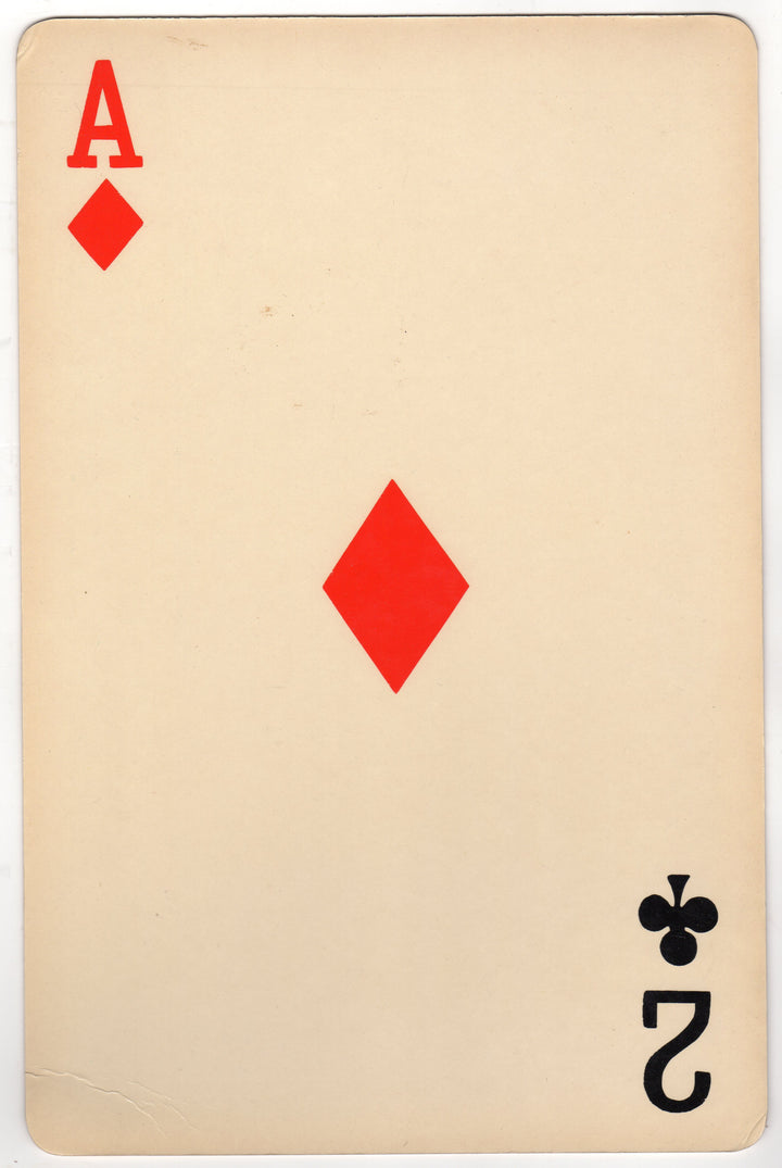 Huge Magician's Playing Card Ace and Deuce Vintage Over-Sized Novelty Art