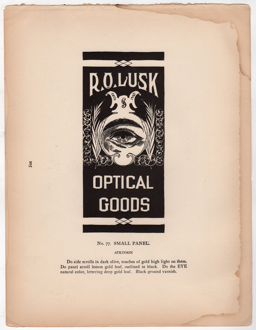 R. O. Lusk Optical Goods Eye Doctors Antique Art Deco Signage Print