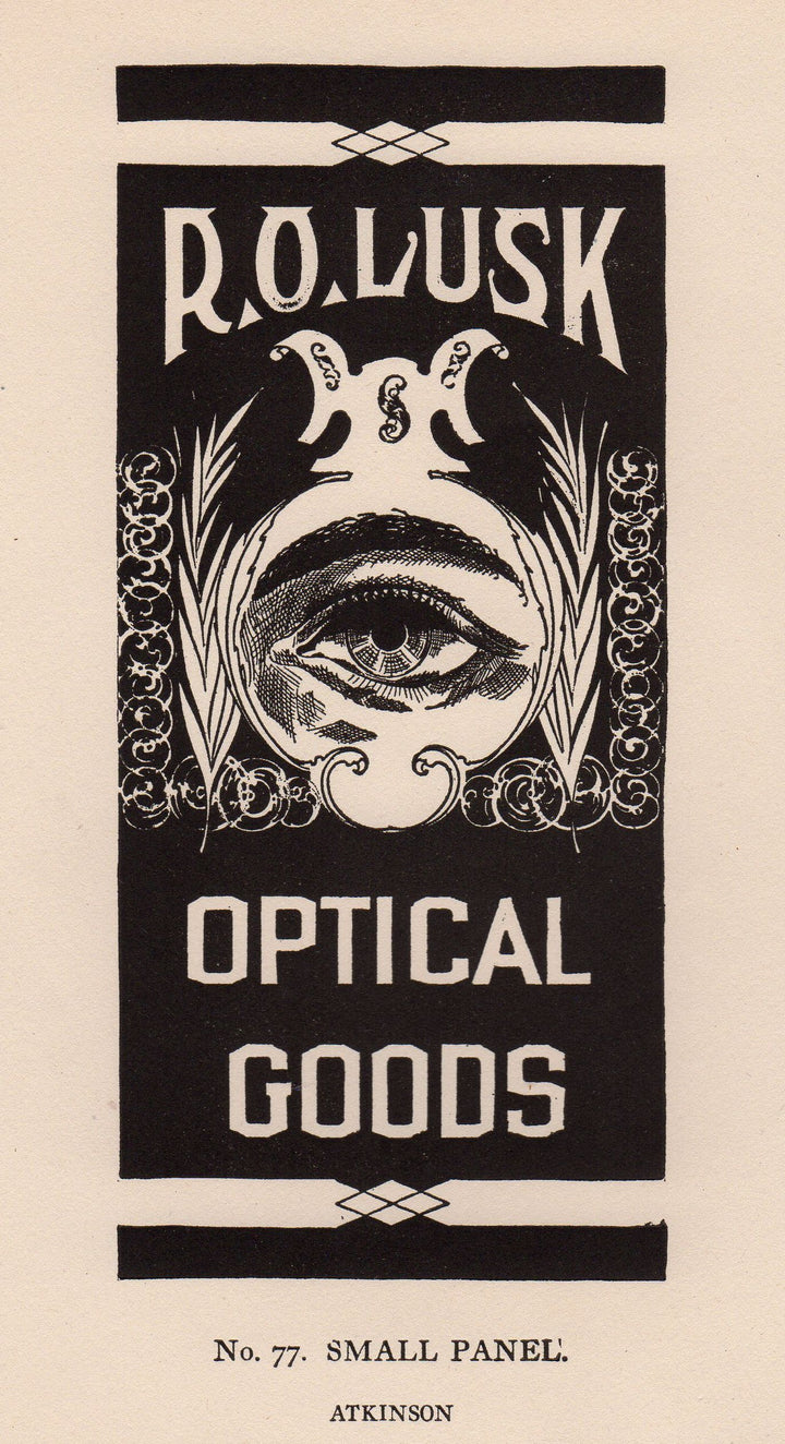 R. O. Lusk Optical Goods Eye Doctors Antique Art Deco Signage Print