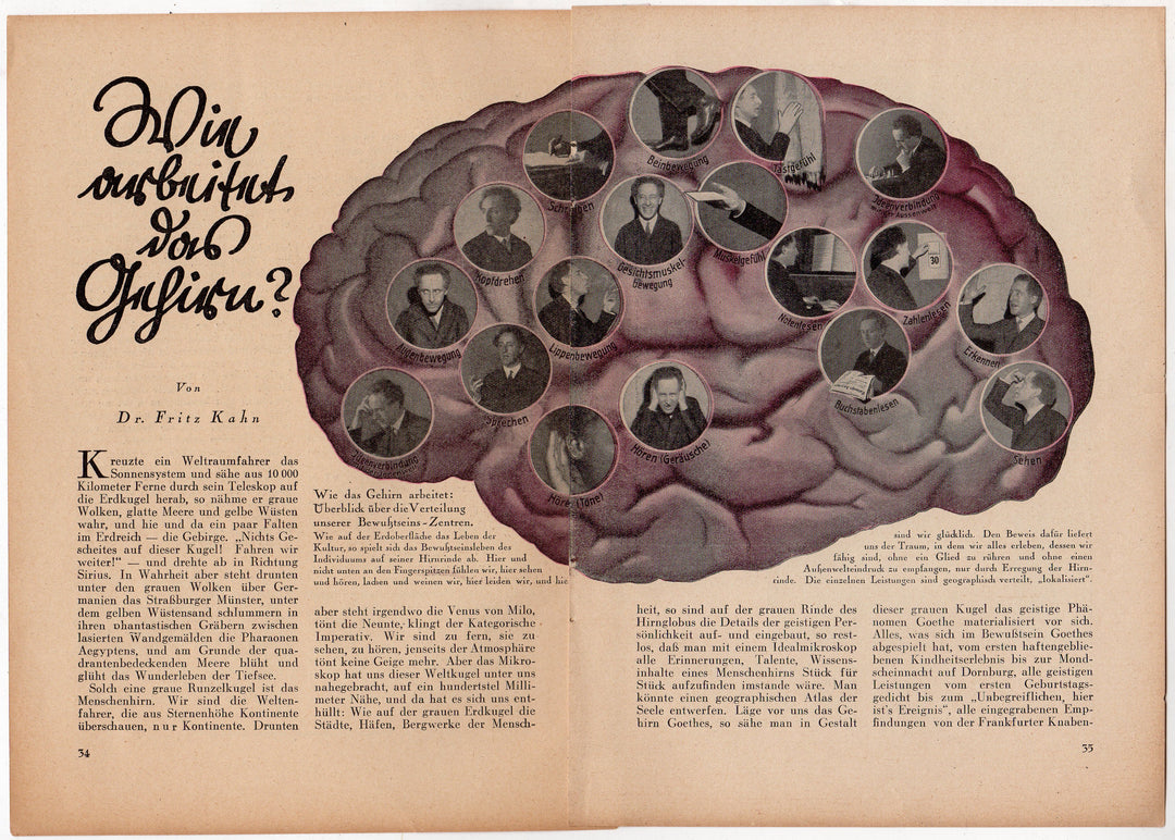 Dr. Fritz Kahn German Medical Graphics Pioneer Antique News Illustration Print