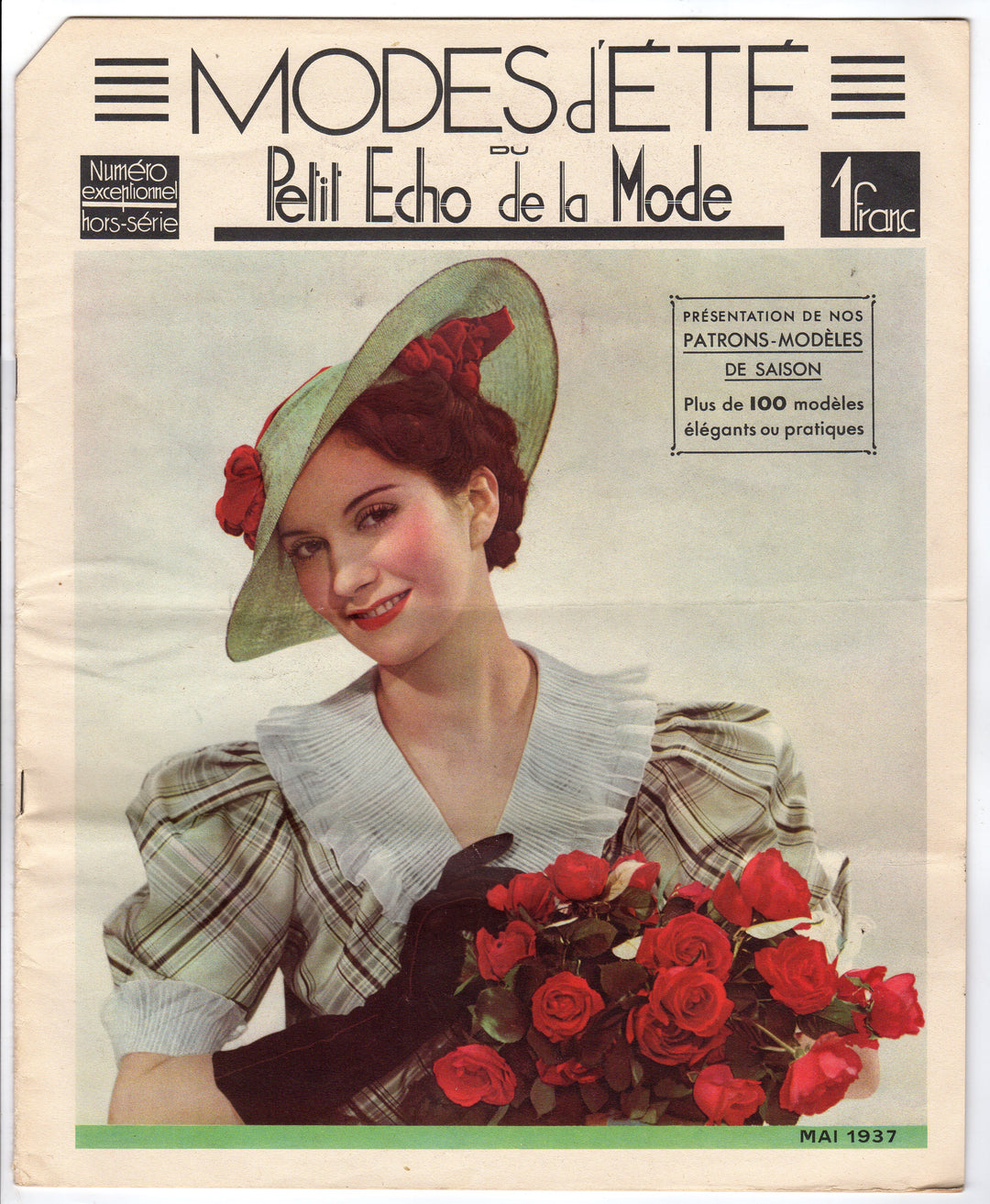 French Women's Fashion Magazine Antique Art Deco Clothing Designs 1937