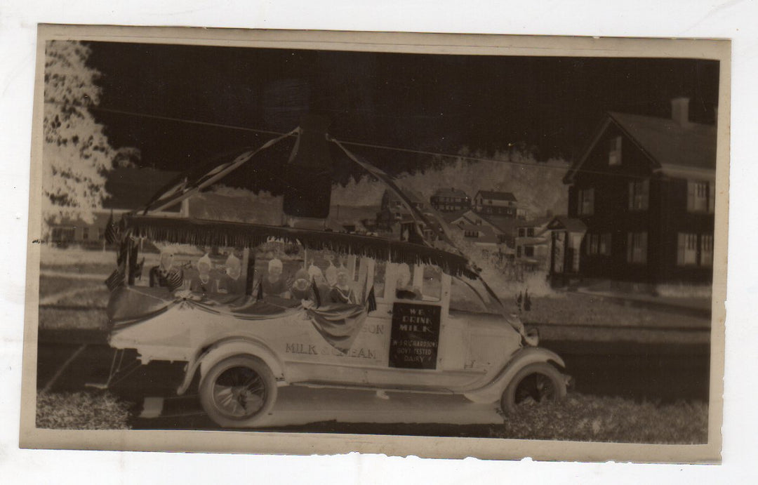 Richardson's Ice Cream Boston MA 1920s Advertising Parade Bus Antique Photo Negative