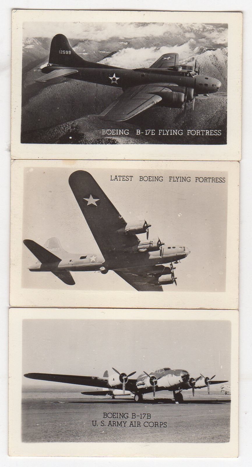 Boeing B17 Flying Fortress Bomber Planes Vintage WWII Spotters Mini Photos