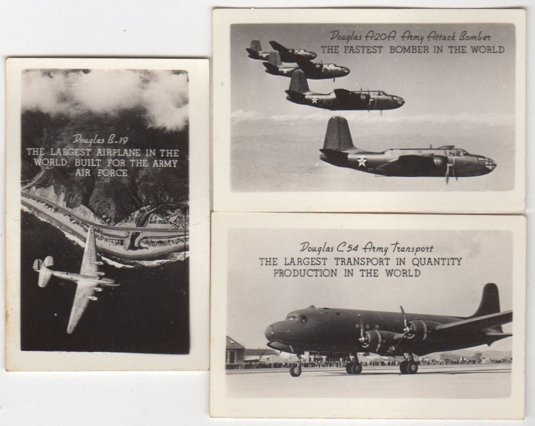 Douglas A20 C54 B19 Bomber Planes Vintage WWII Spotters Mini Photos