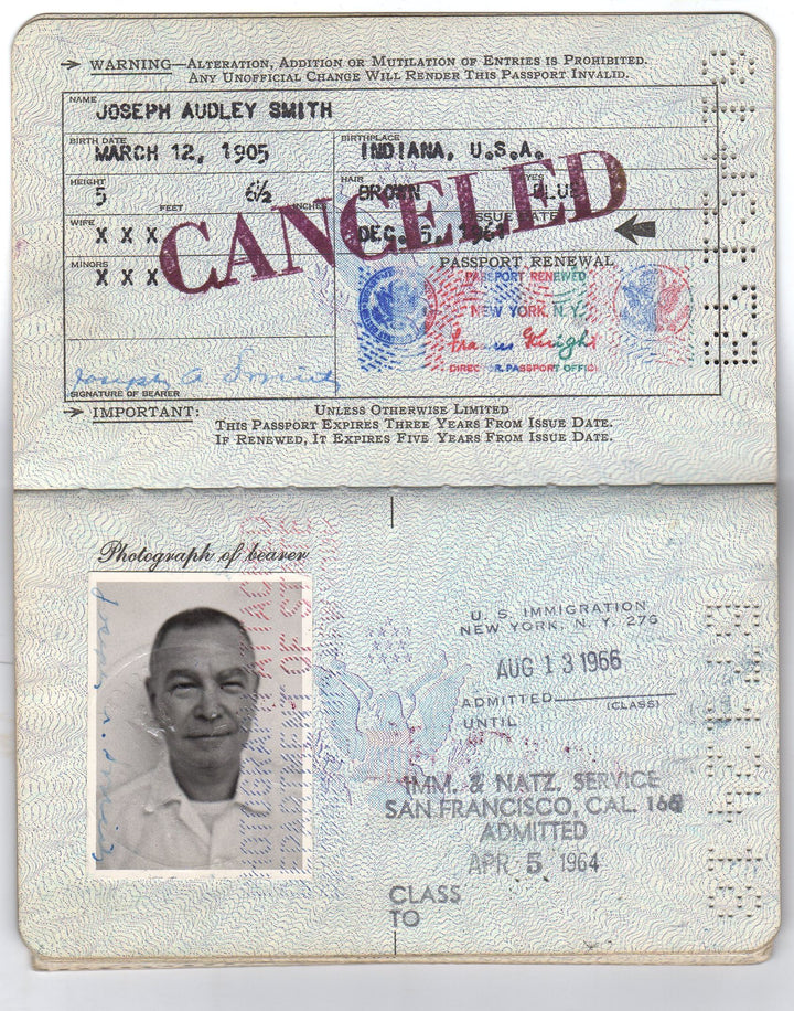 American Banker Vintage Cancelled Passport to Liberia Nigeria Mali Monrovia & more