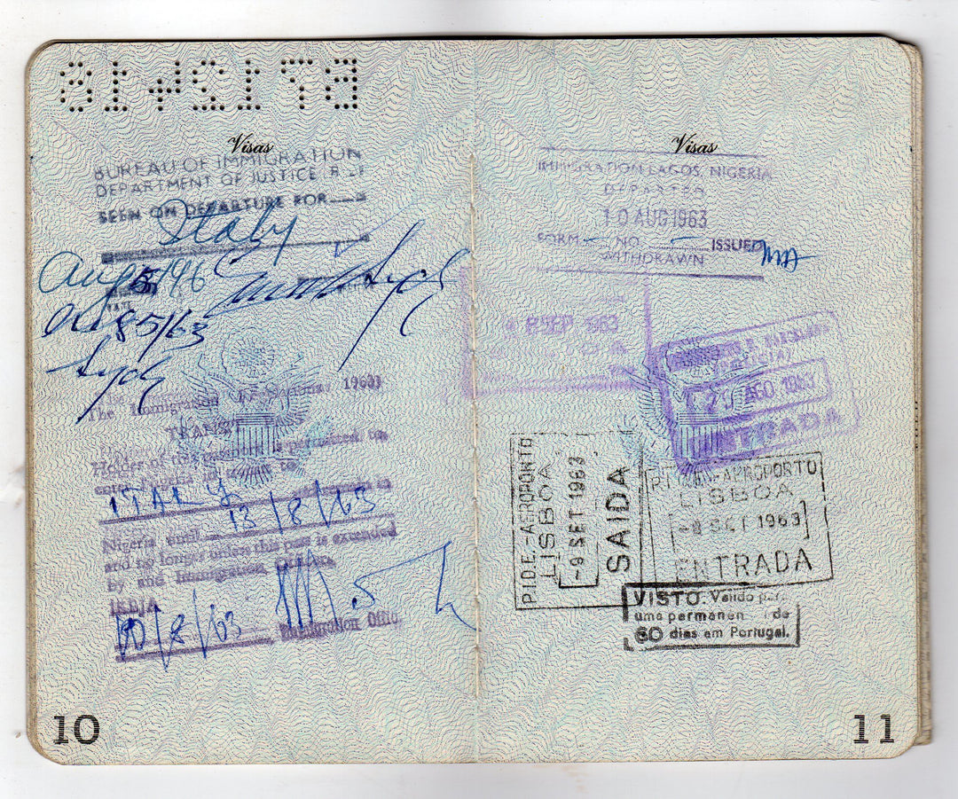 American Banker Vintage Cancelled Passport to Liberia Nigeria Mali Monrovia & more
