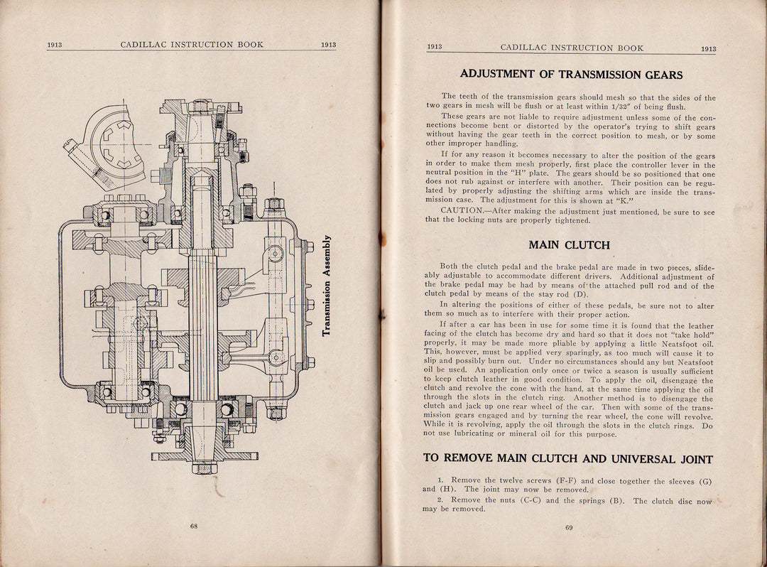 Cadillac Automobile Car Owner's Instruction Manual - Detroit Michigan 1913