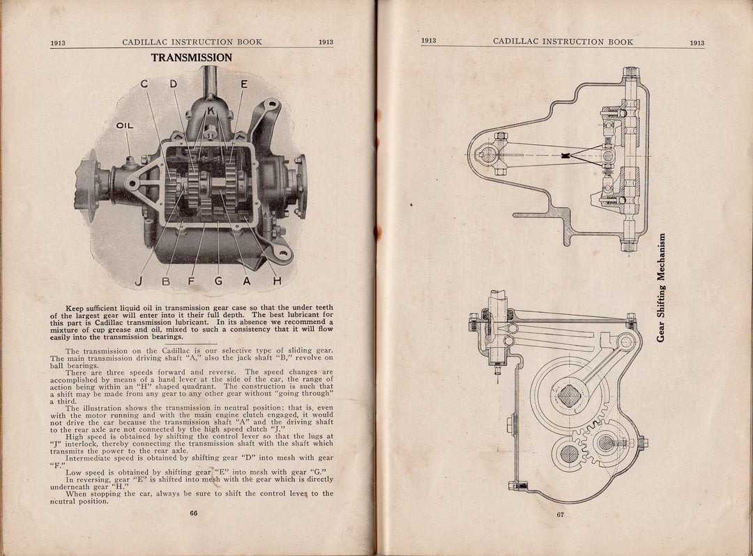 Cadillac Automobile Car Owner's Instruction Manual - Detroit Michigan 1913