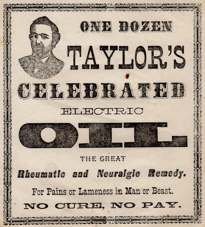 Taylor's Electric Oil Antique Quack Medicine Advertising Flyer