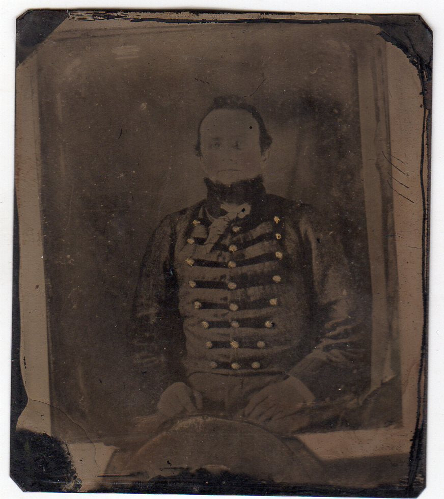Civil War Tintype of Soldier in Uniform - Copy Taken from a Daguerreotype
