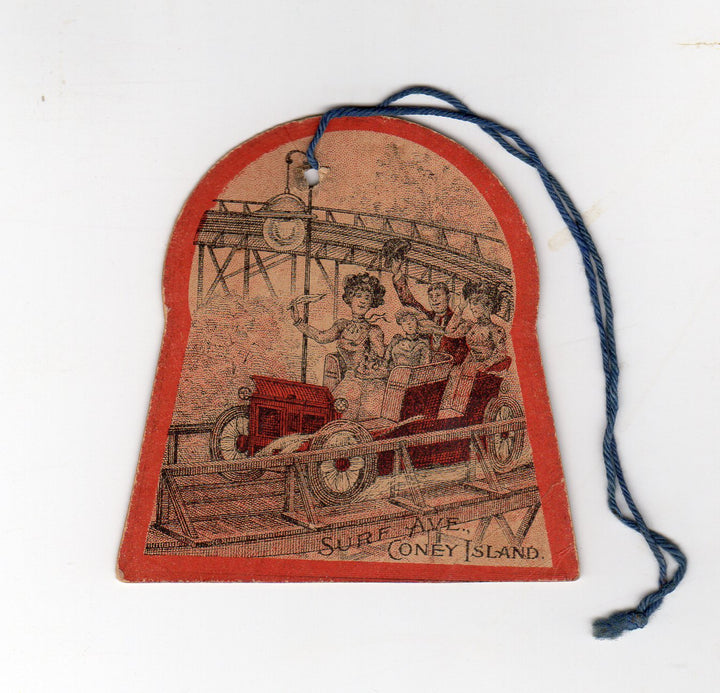 Coney Island Brooklyn NY Antique Roller Coaster Graphic Advertising Card