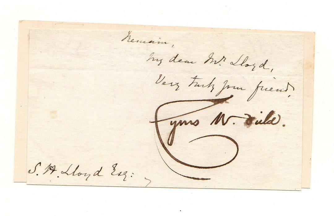 Cyrus Field Atlantic Telegraph Co Original Antique Autograph Signature & Book