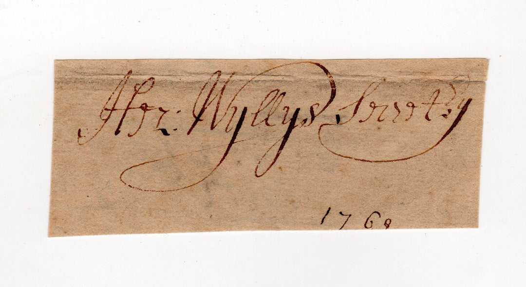 Hezekiah Wyllys Family Connecticut Militia Indian Fighter Autograph Signature