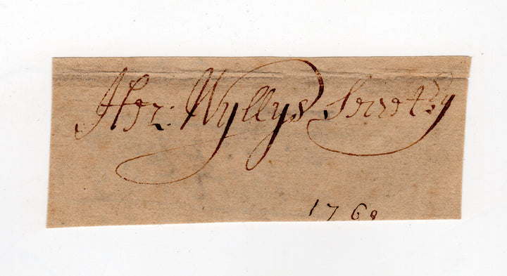 Hezekiah Wyllys Family Connecticut Militia Indian Fighter Autograph Signature