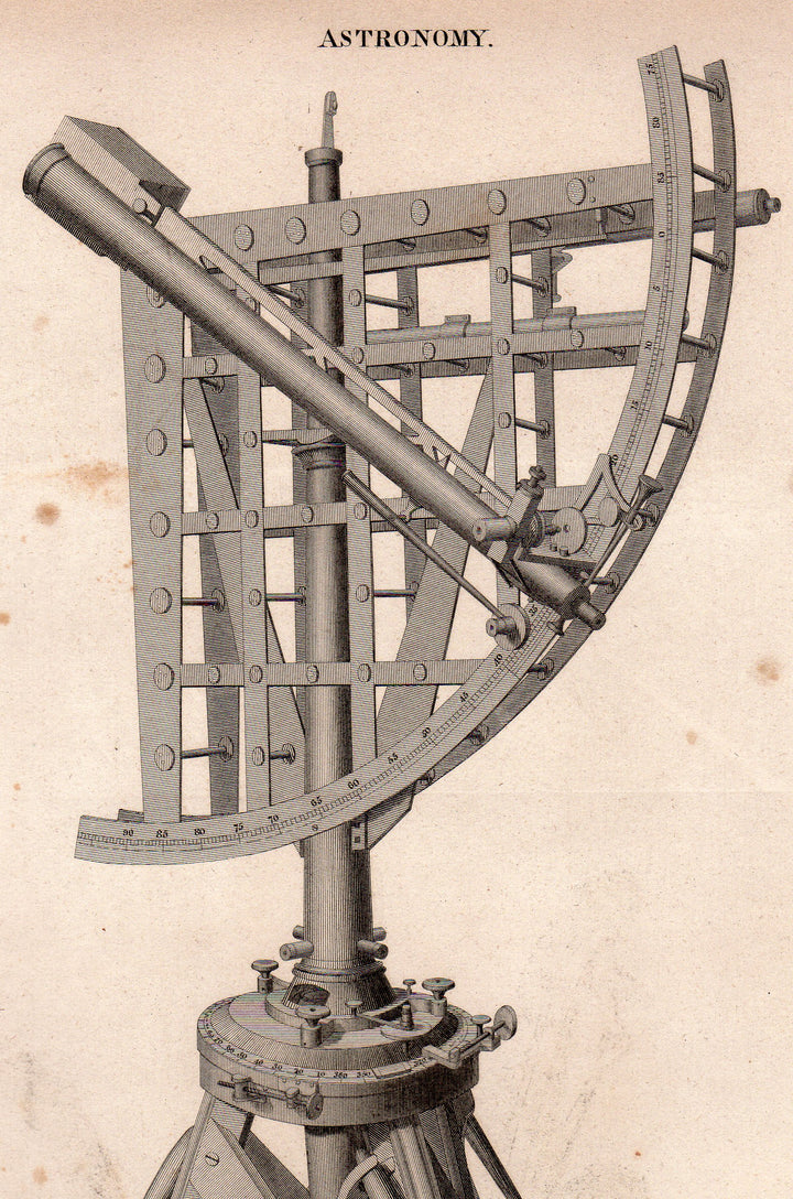 Astronomy Telescope Science Invention Antique Graphic Engraving Print 1832