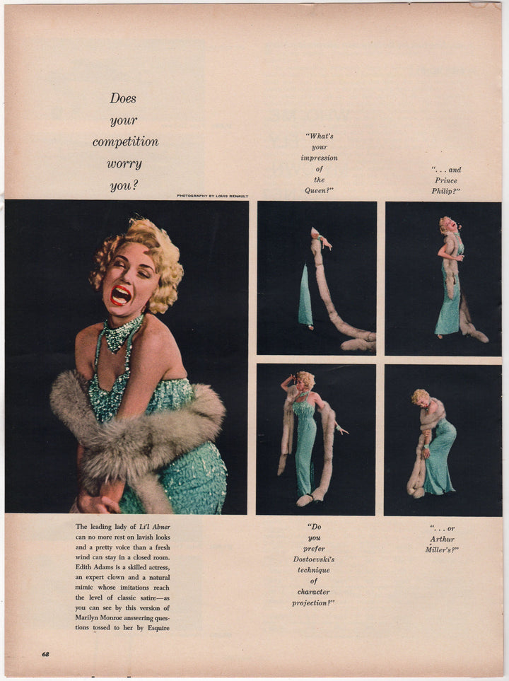 Edith Adams Li'l Abner Movie Actress Vintage Magazine Photoshoot Spread Print