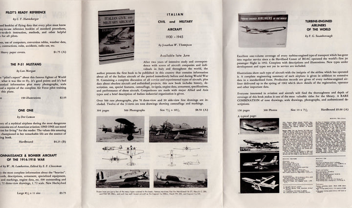 Aero Publishing Aviation and Space Travel Books Vintage 1960s Advertising Flyer