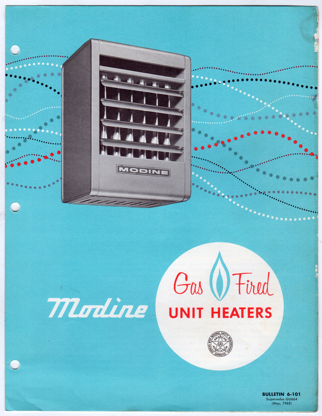 Modine Gas Heaters Vintage 1960s Industrial Graphic Advertising Brochure