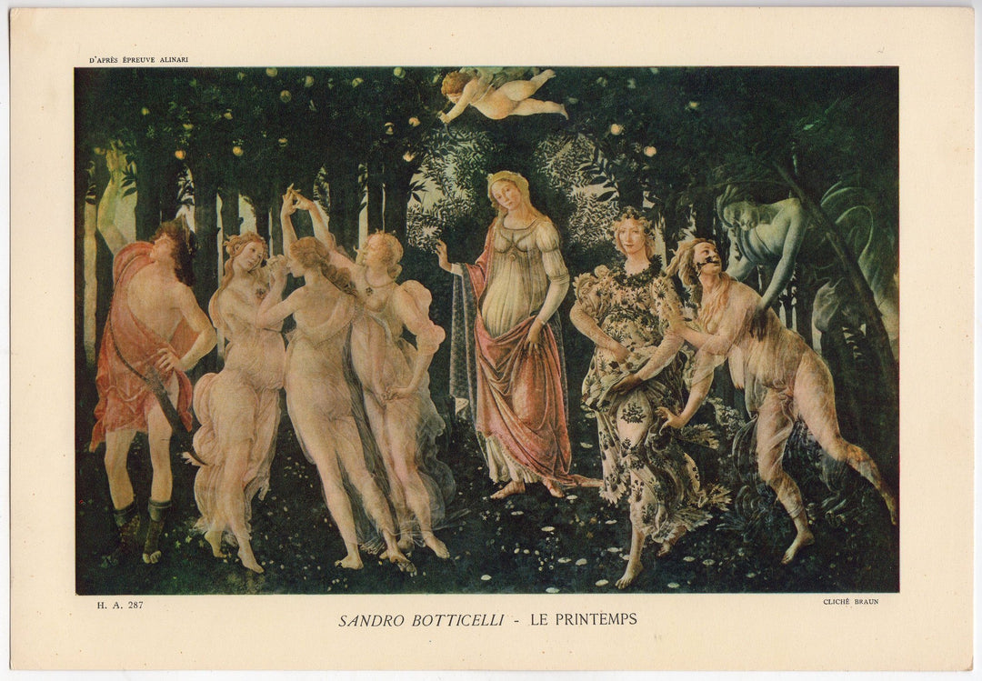 Le Printemps Painting by Sandro Botticelli Vintage Graphic Art Illustration Print