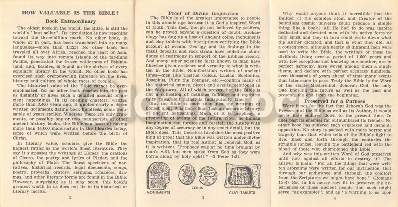 How Valuable is the Bible Vintage Jehovah's Witnesses Religious Tract