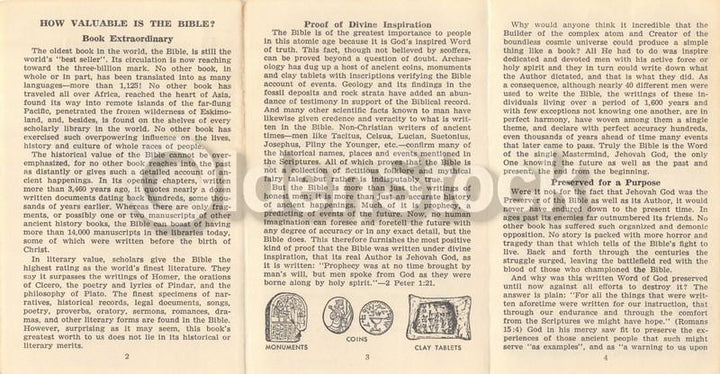 How Valuable is the Bible Vintage Jehovah's Witnesses Religious Tract