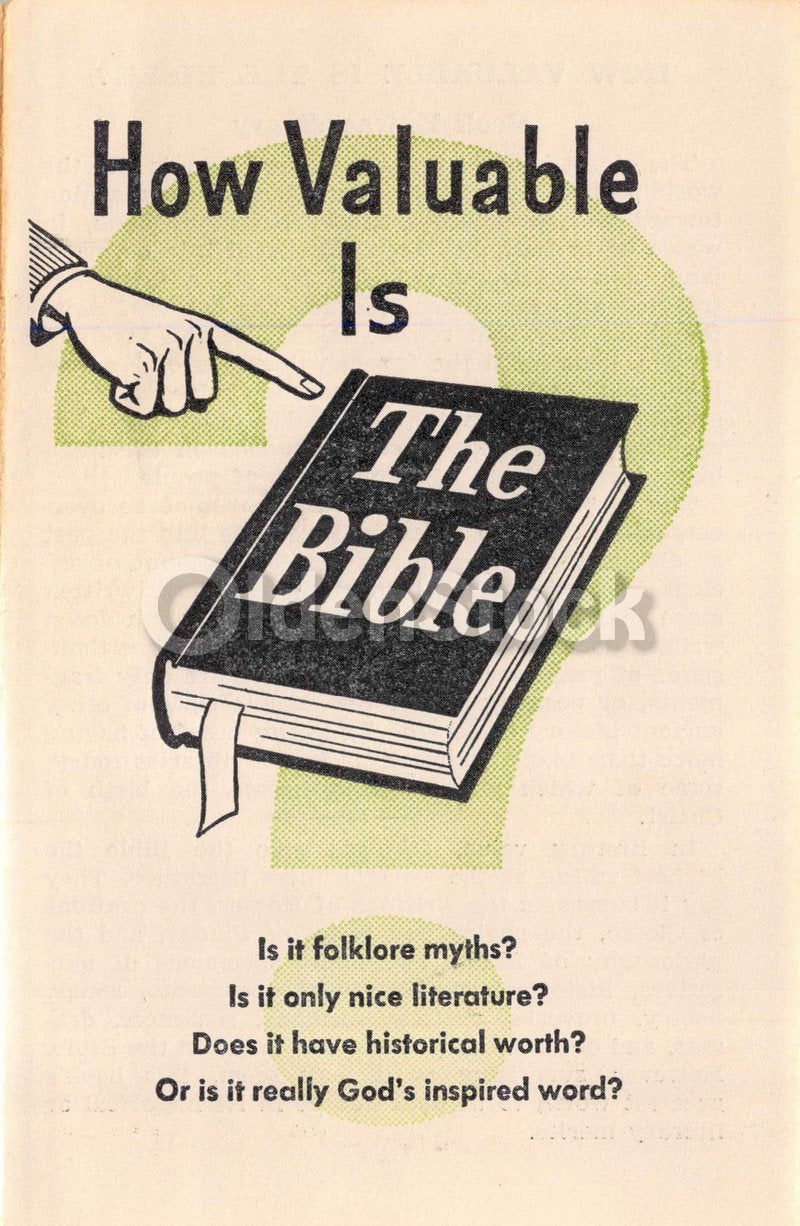 How Valuable is the Bible Vintage Jehovah's Witnesses Religious Tract