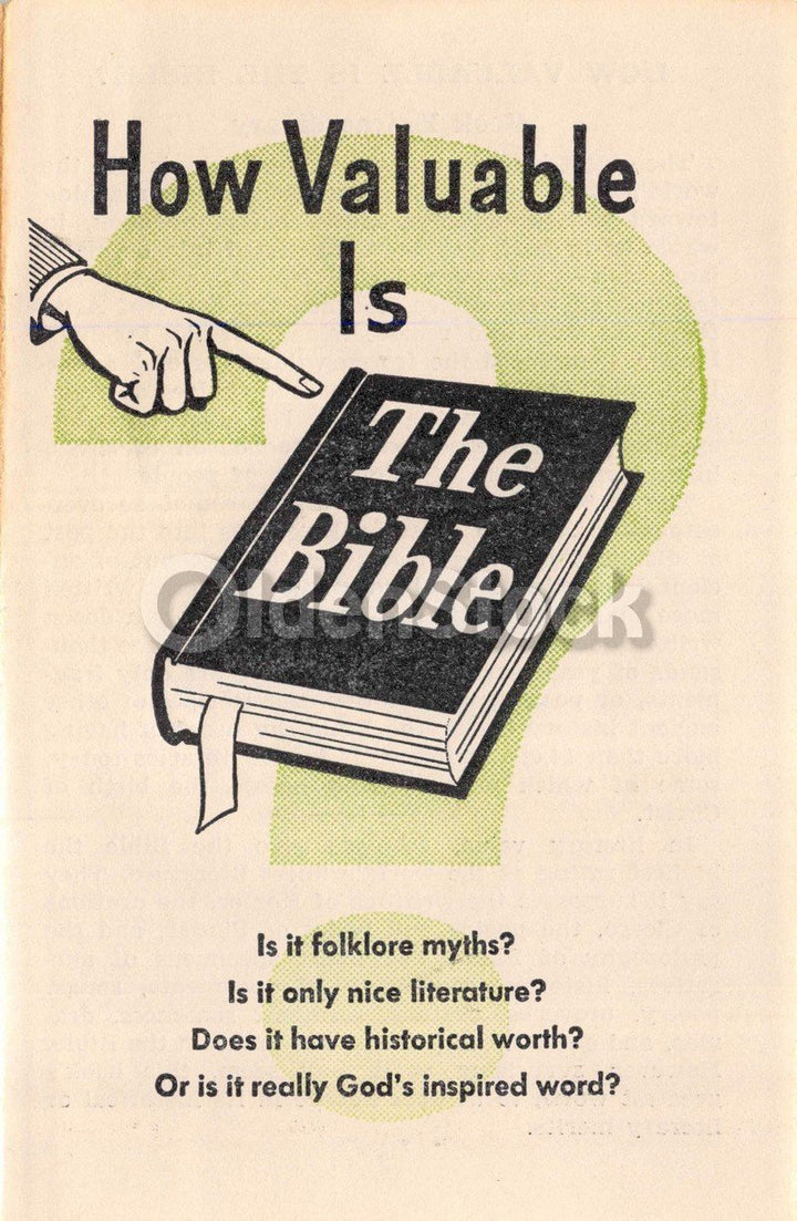 How Valuable is the Bible Vintage Jehovah's Witnesses Religious Tract