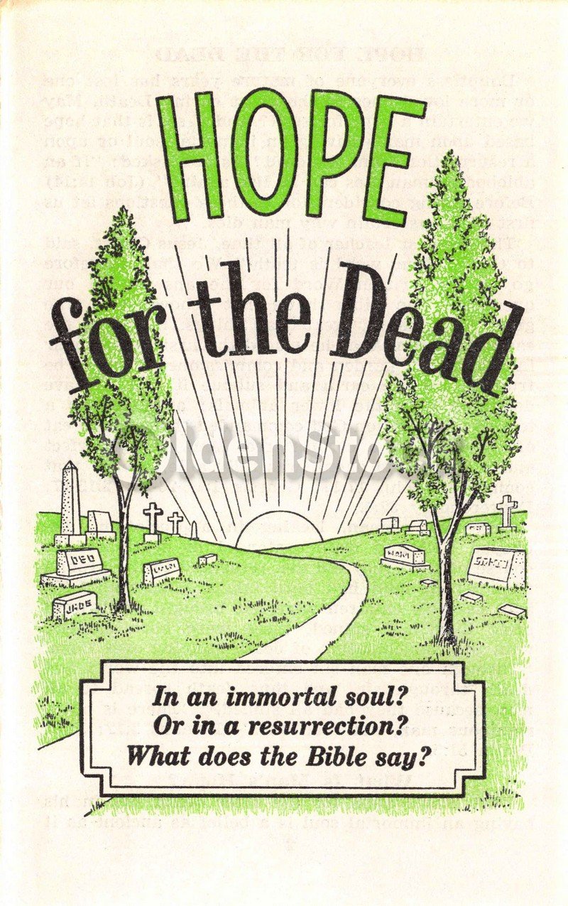 Hope for the Dead Vintage Graphic Jehovah's Witnesses Religious Tract