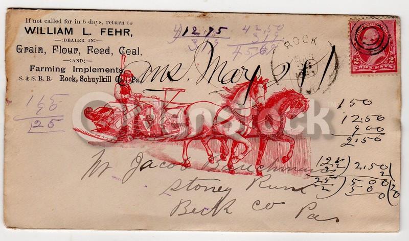 William Fehr Farm Tools Schuylkill PA Antique Graphic Advertising Letterhead