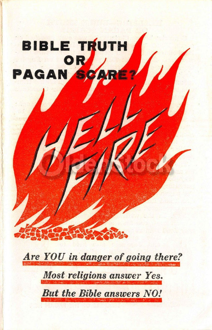 Pagan Lies About Hell Vintage Jehovah's Witnesses Religious Tract