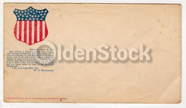 W. G. Brownlow Civil War Confederacy Reject Quote Antique Mail Cover