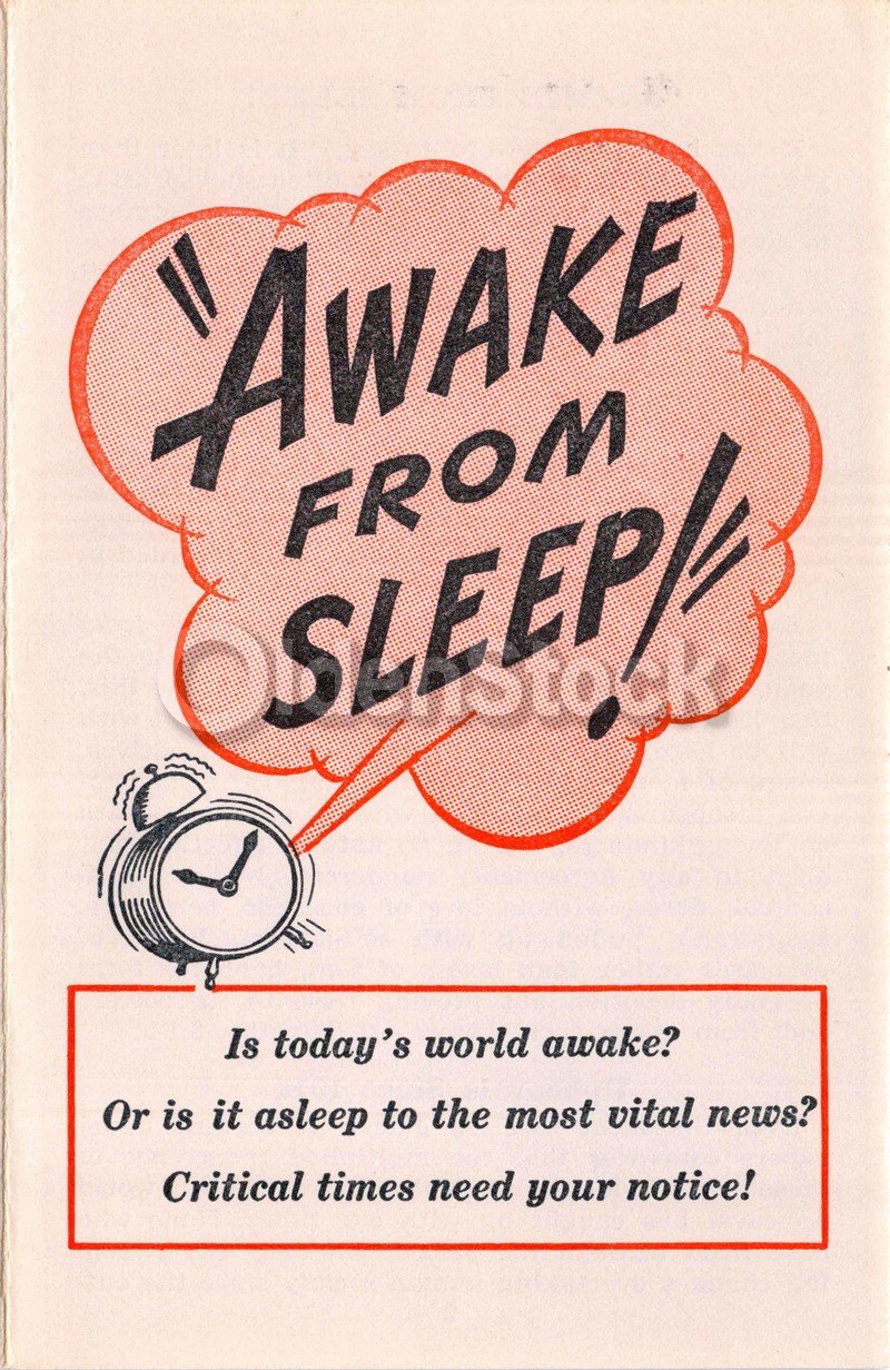 Awake from Sleep End Times Vintage Jehovah's Witnesses Religious Tract