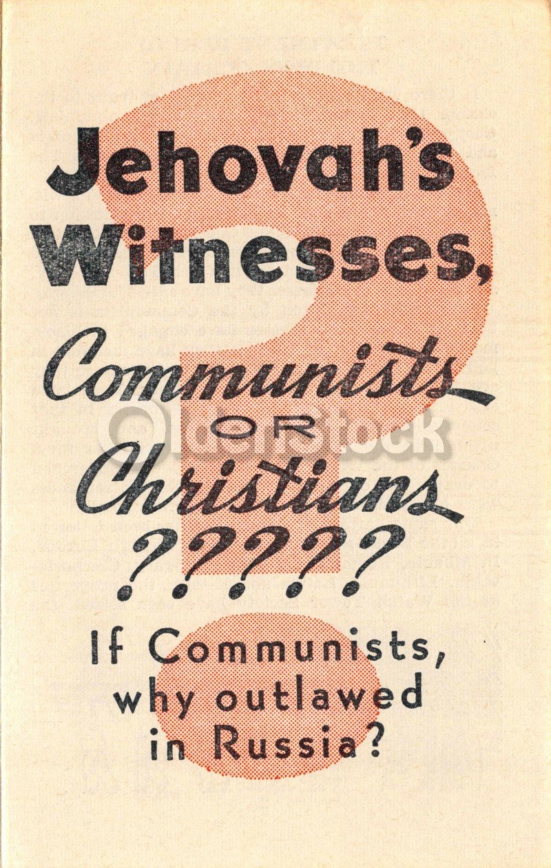 Jehovah's Witnesses Communists or Christians? Vintage Red Scare Religious Flyer
