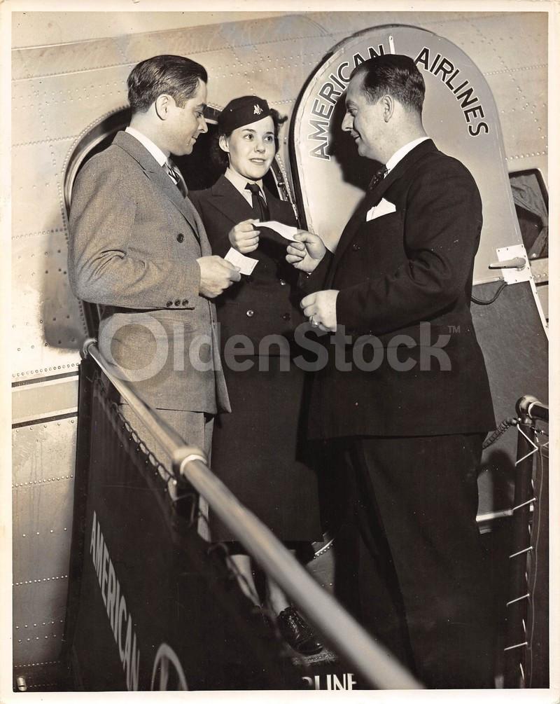 American Airlines Flight Stewardess Boarding Vintage Advertising 8x10 Photo