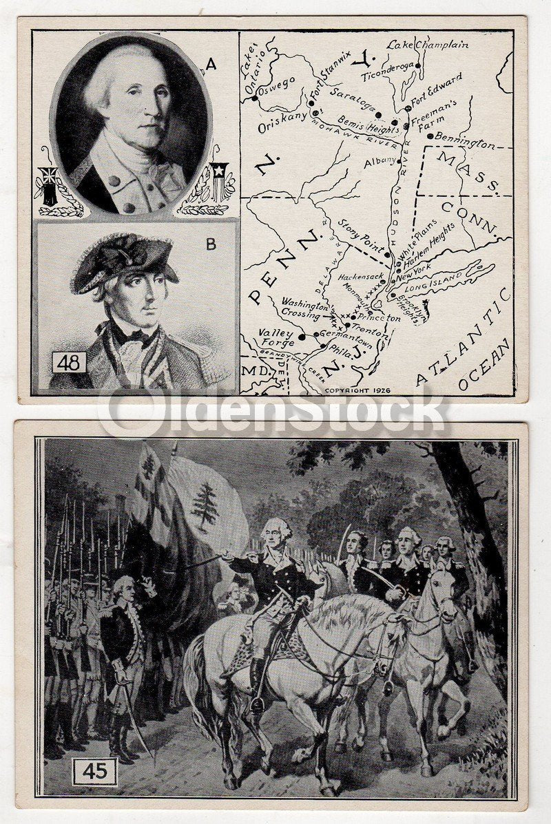 General George Washington Revolutionary War Educational Cards 1926