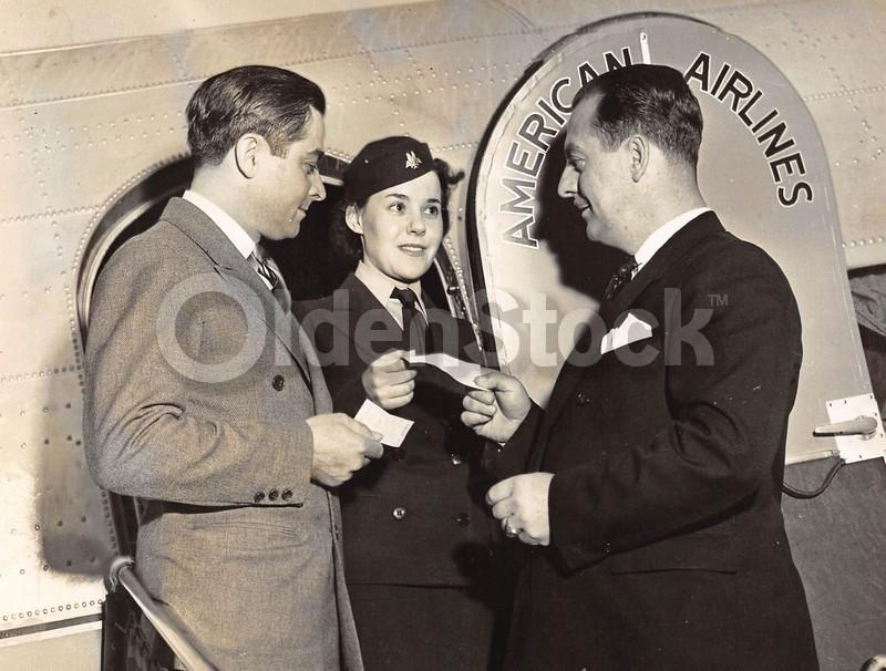 American Airlines Flight Stewardess Boarding Vintage Advertising 8x10 Photo