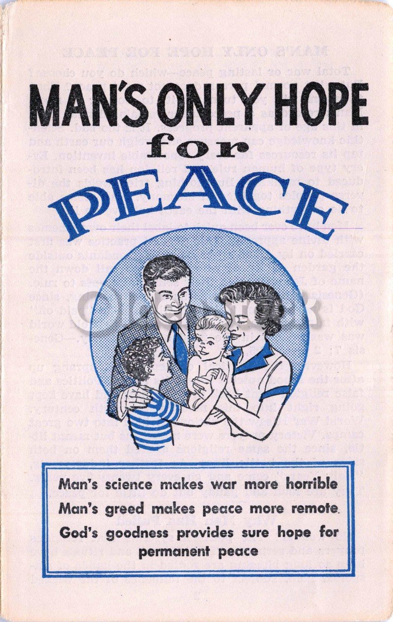 God Only Hope for Peace Vintage Jehovah's Witnesses Religious Tract