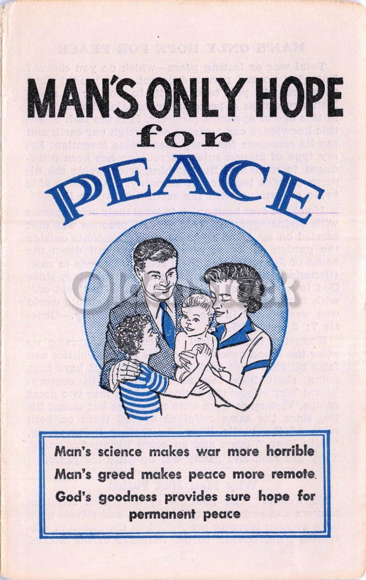 God Only Hope for Peace Vintage Jehovah's Witnesses Religious Tract