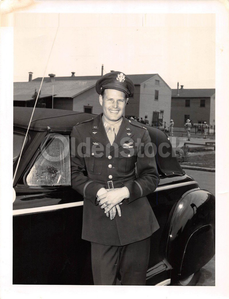 Handsome American GI Air Force Pilot in Uniform Vintage WWII 8x10 Photograph