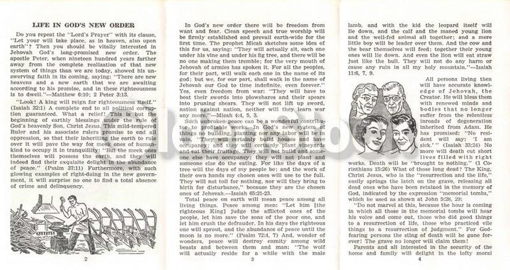 Heavens New World Order Jehovah's Witnesses Religious Tract