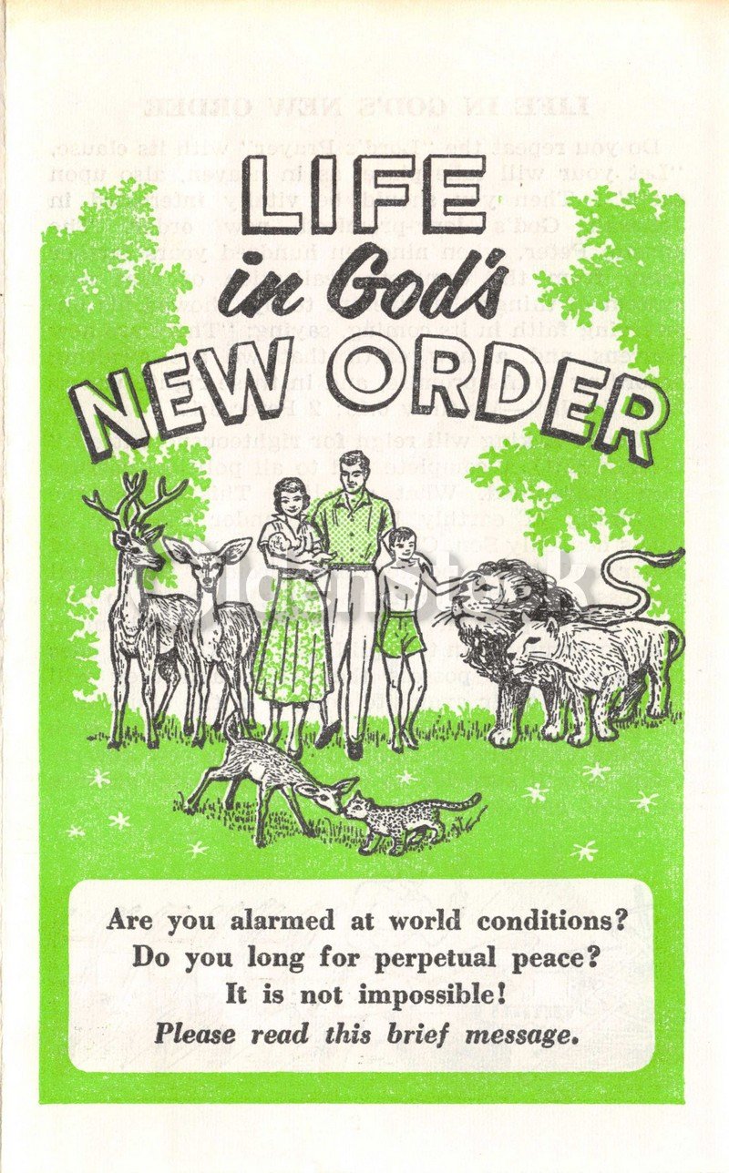 Heavens New World Order Jehovah's Witnesses Religious Tract