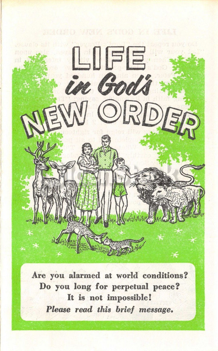 Heavens New World Order Jehovah's Witnesses Religious Tract