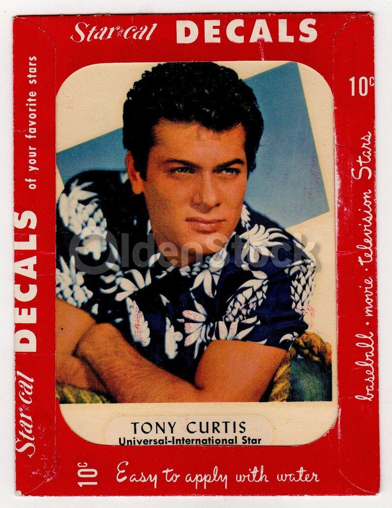 Tony Curtis Some Like It Hot Movie Actor Vintage Transfer Sticker Decal