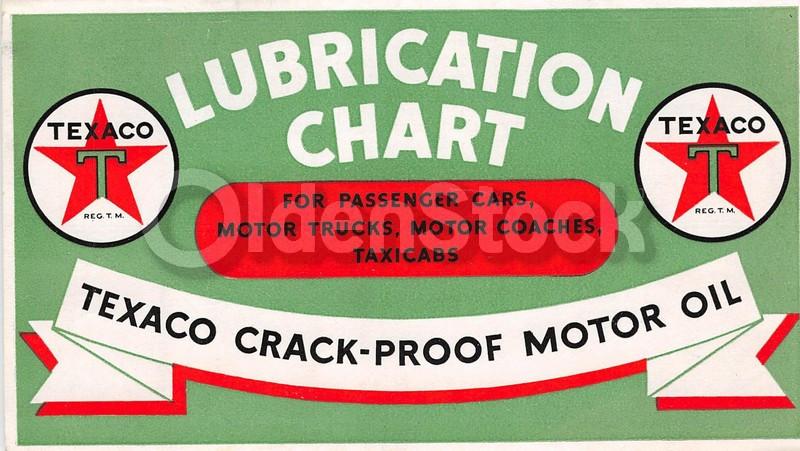 Texaco Motor Oil Lubrication Chart Vintage Graphic Advertising Flyer