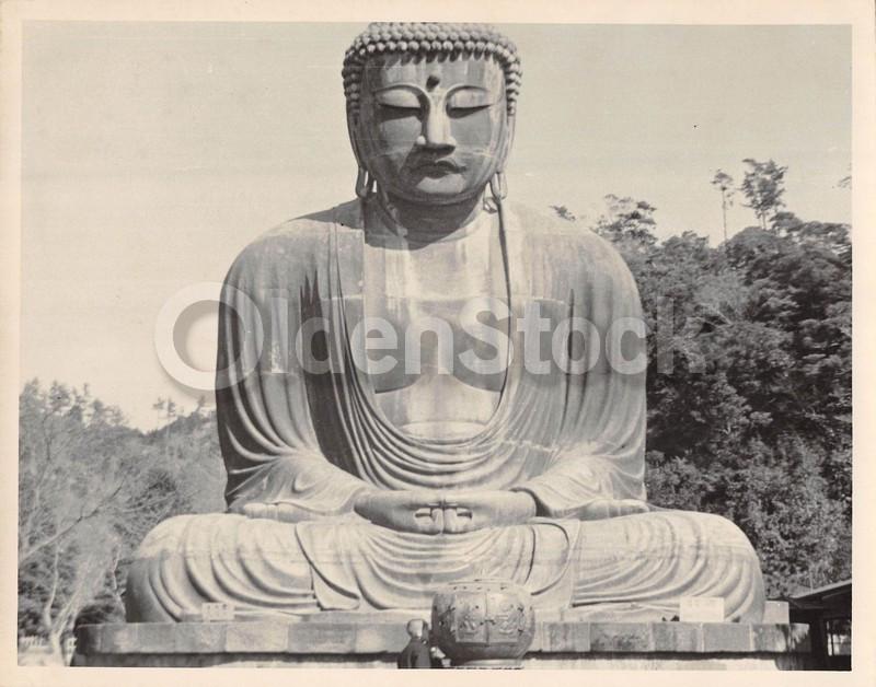 Japanese Buddha Monument Original Vintage Amateur 8x10 Snapshot Photograph