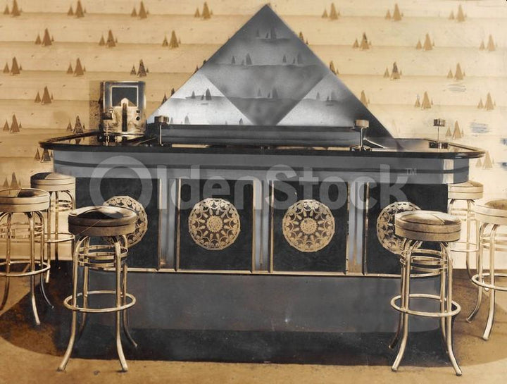 Art Deco Bar Scene Antique Interior Design Industrial Art Photograph