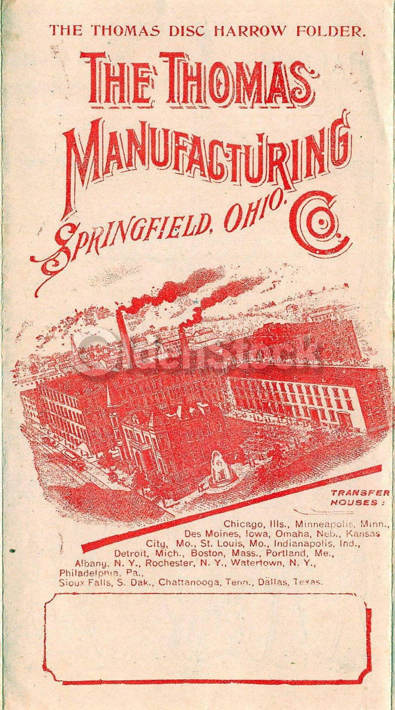 Thomas Manufacturing Springfield Ohio Antique Farm Advertising Sales Brochure